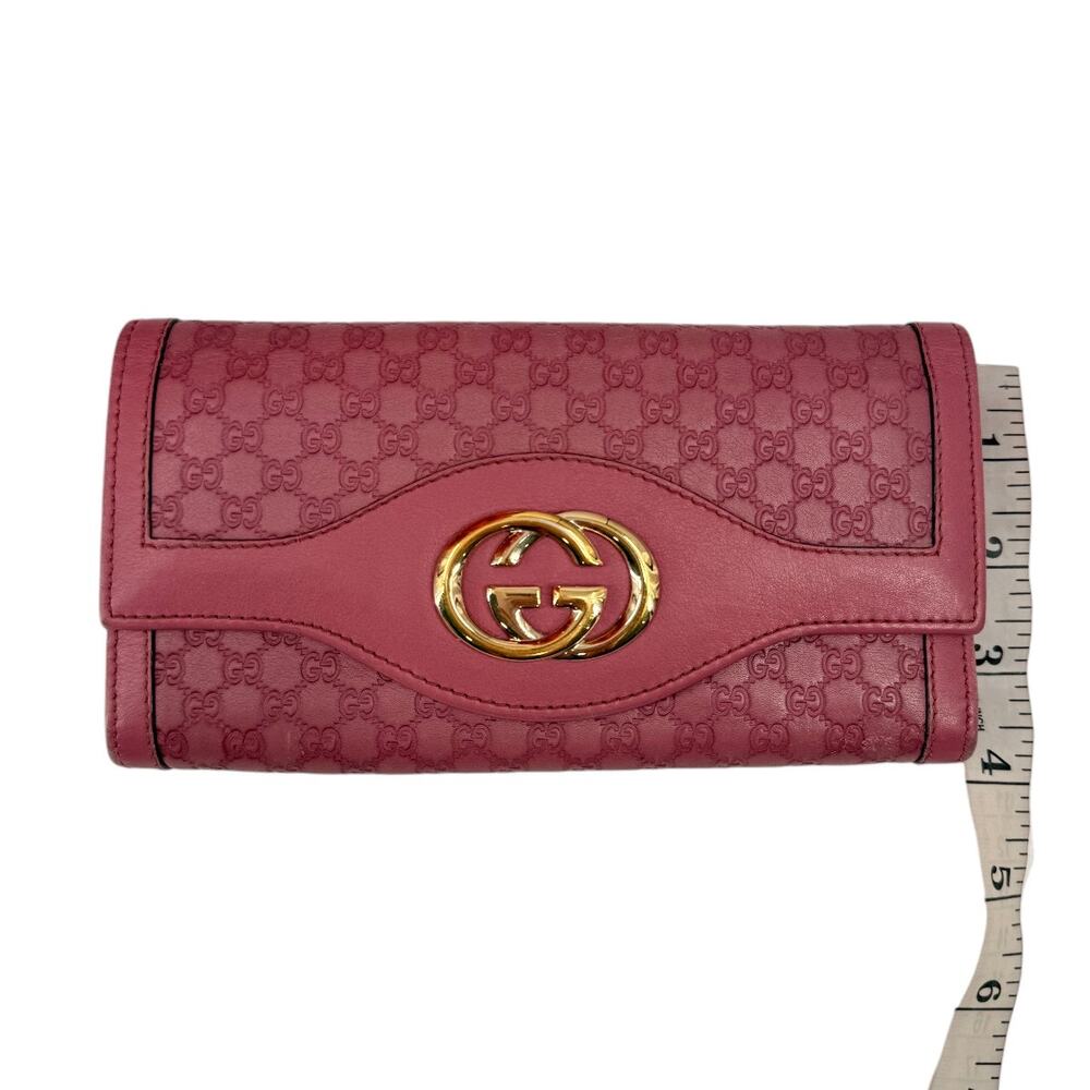 Gucci Microguccissima Embossed Leather Continental Wallet Pink Women's OS - Picture 10 of 11